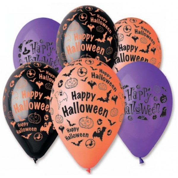 6 Ballons Imprimés Halloween