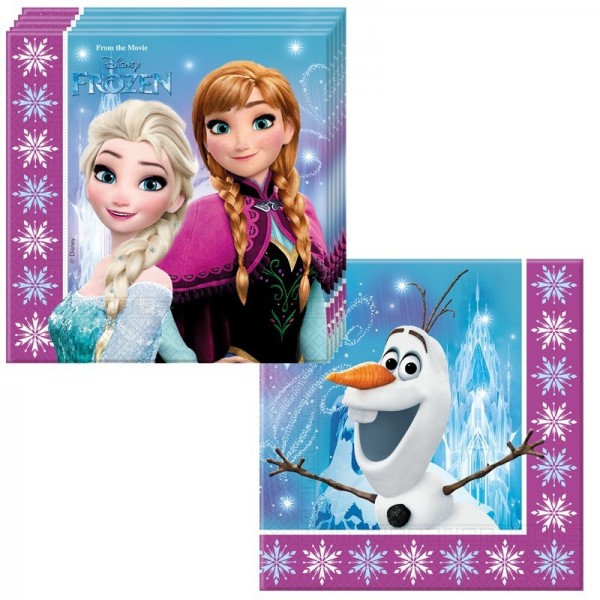 20 Serviettes La reine des neiges