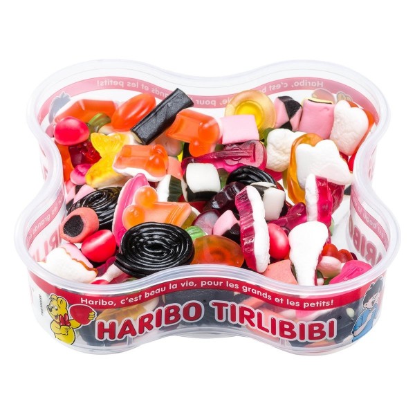 Boîte de bonbons Tirlibibi de la marque Haribo