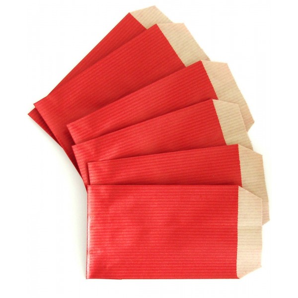 Pochette en papier kraft rouge