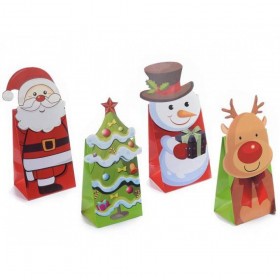 12pcs Boîte cadeau de Noël Père Noël Boîte en papier Décorations de Noël  pour la maison Xms Sacs cadeaux en papier Navidad Natal Emballage Sac de  bonbons Noel S