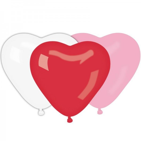 10 Ballons à gonfler forme Coeurs