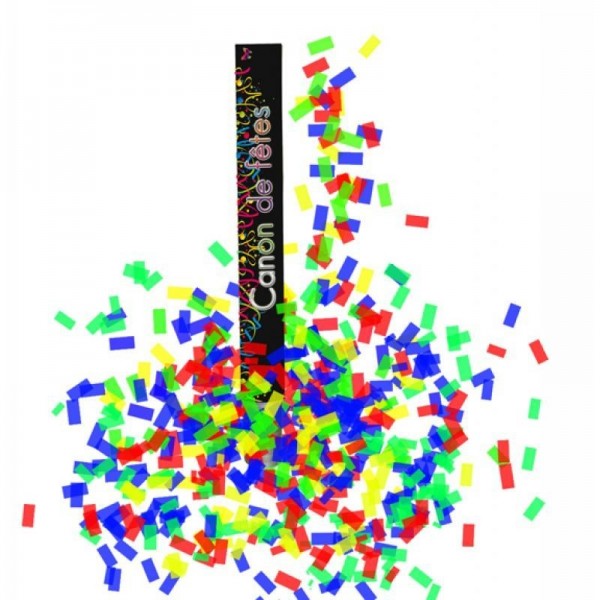 Canon à confettis Rectangle multicolores