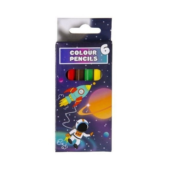 6 Crayons de couleur Espace