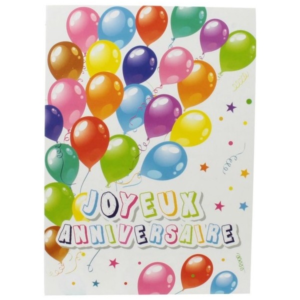 6 Cartes Invitations Anniversaire Balloon