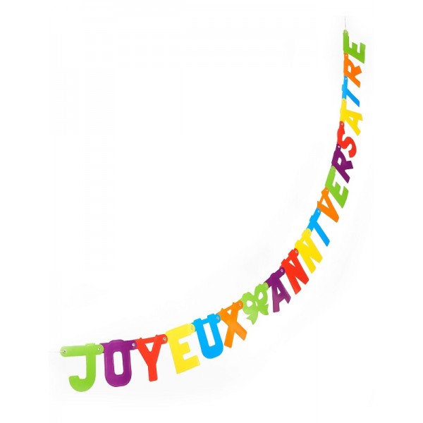 Guirlande Lettres Joyeux Anniversaire multicolore - 2,40 m - My Party Kidz