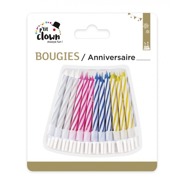 24 Bougies Multicolores Anniversaire