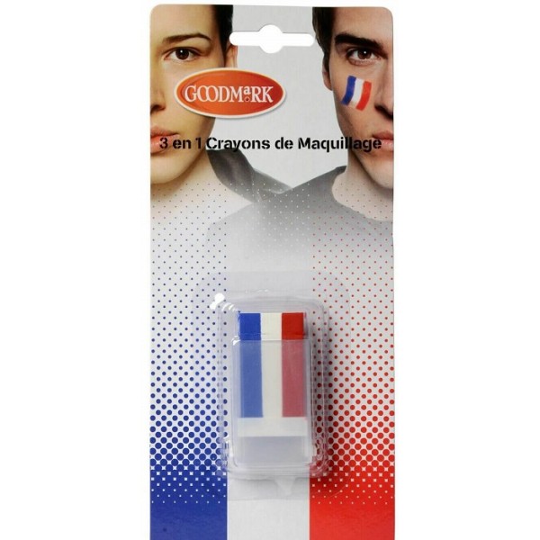 Stick tricolore 3 en 1 bleu blanc rouge